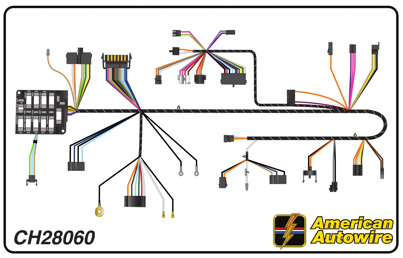 1972 Chevrolet Monte Carlo DASH HARNESS, WITH ROUND DASH PODS, WITH FACTORY GAUGES | CH28060