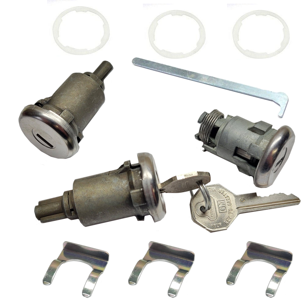 1961 Chevrolet Impala/Caprice/Bel Air DOOR & TRUNK LOCK KIT - ORIGINAL (WITH LONG DR CYLINDER) KEY 140A | KL3471P