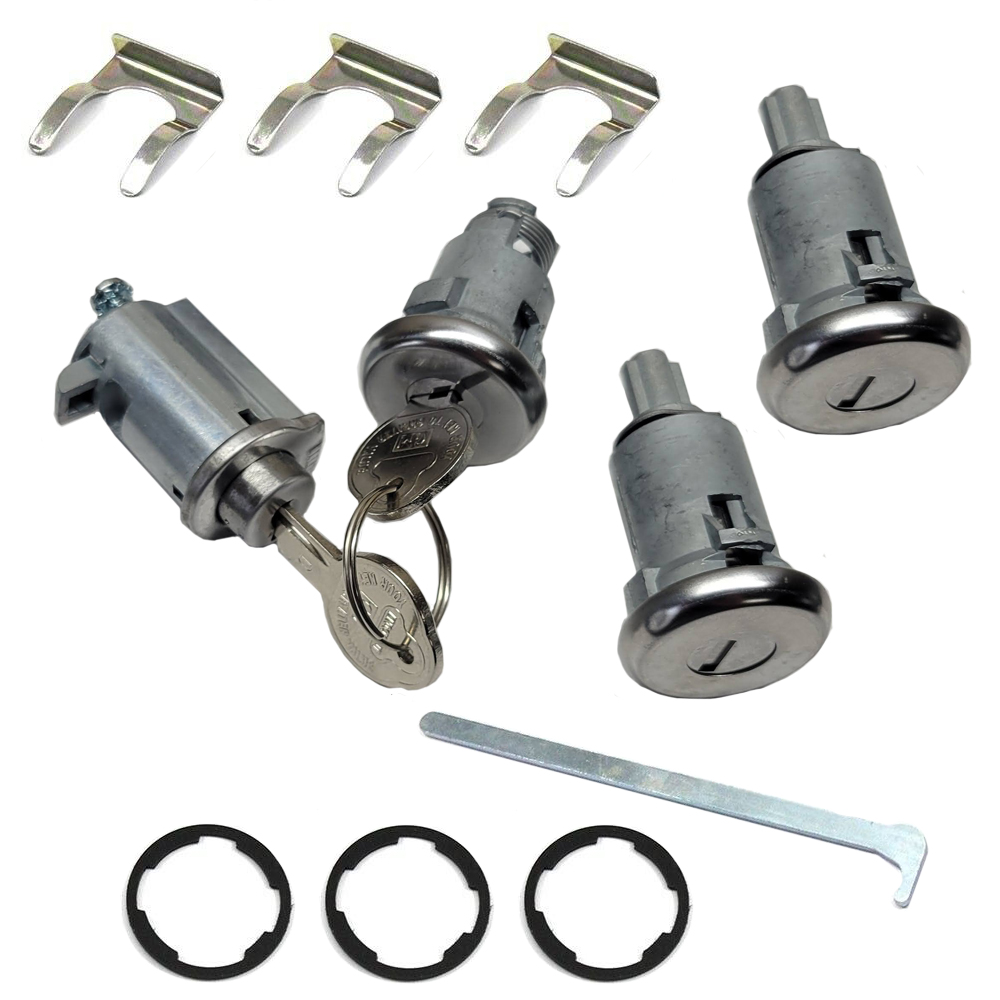 1961 Chevrolet Impala/Caprice/Bel Air GLOVEBOX, TRUNK & DOOR LOCK KIT - PEAR HEAD KEY 177A | KL3542P