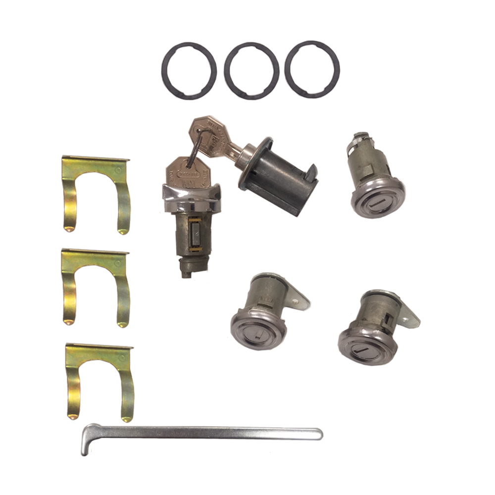 1958 Chevrolet Impala/Caprice/Bel Air IGNITION, DOOR, GLOVEBOX & TRUNK LOCK KIT - ORIGINAL KEY (WITH SHORT CYLINDER) 423 | KL3563P