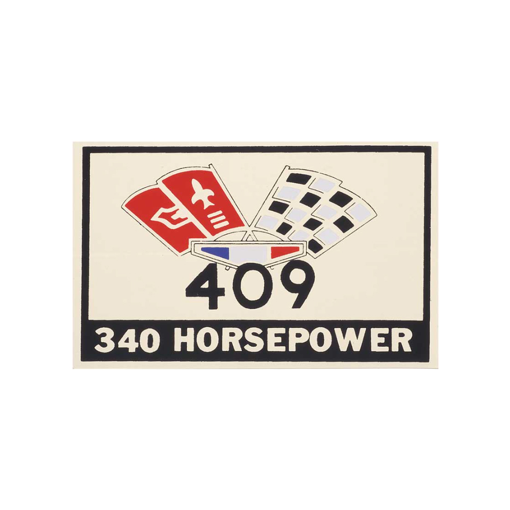1965 Chevrolet Impala/Caprice/Bel Air DC0367 409 FLAG 340 HP AIR CLEANER DECAL | DC1785P