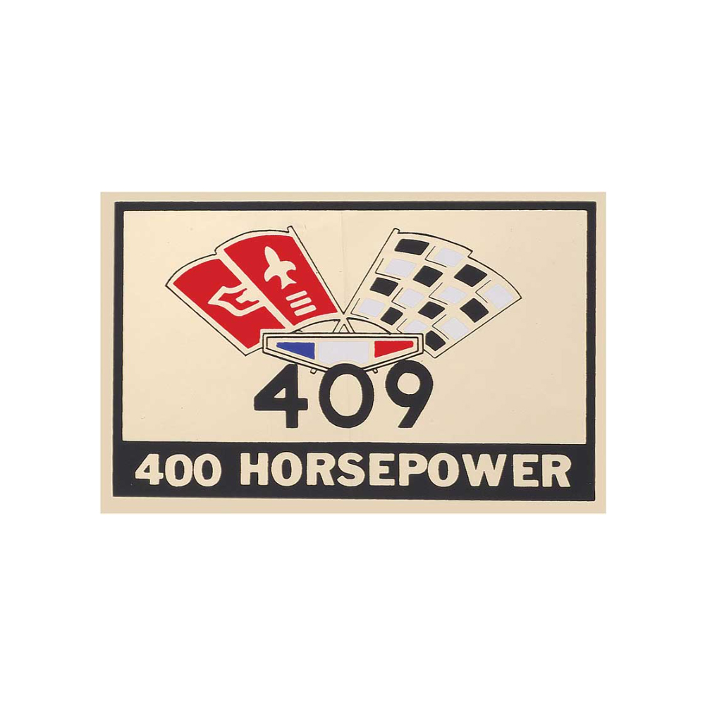 1964 Chevrolet Impala/Caprice/Bel Air DC0284 409 FLAG 400 HP AIR CLEANER DECAL | DC1786P