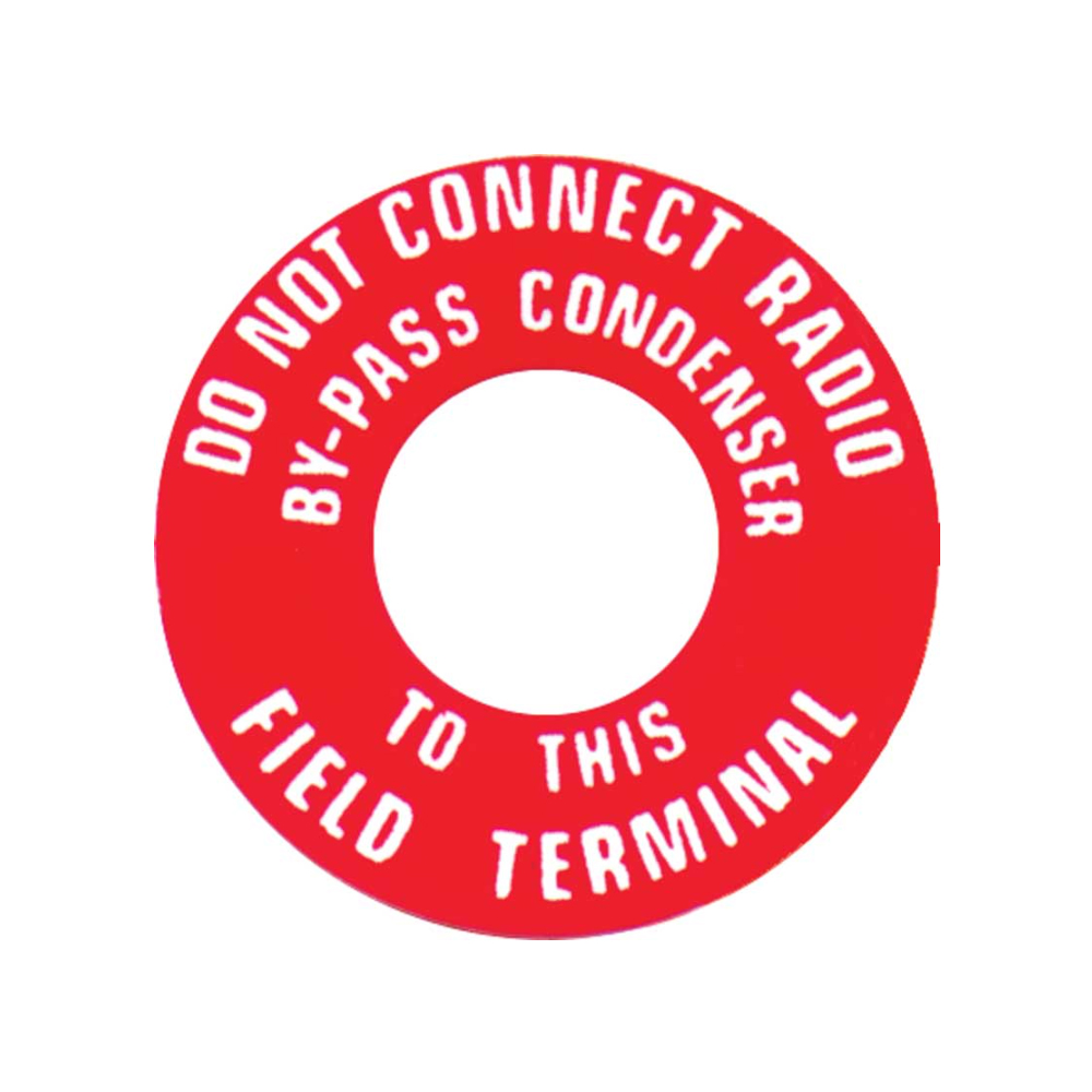 1964 Chevrolet Nova/Chevy II  generator warning tag (Dc0053) | DC0053