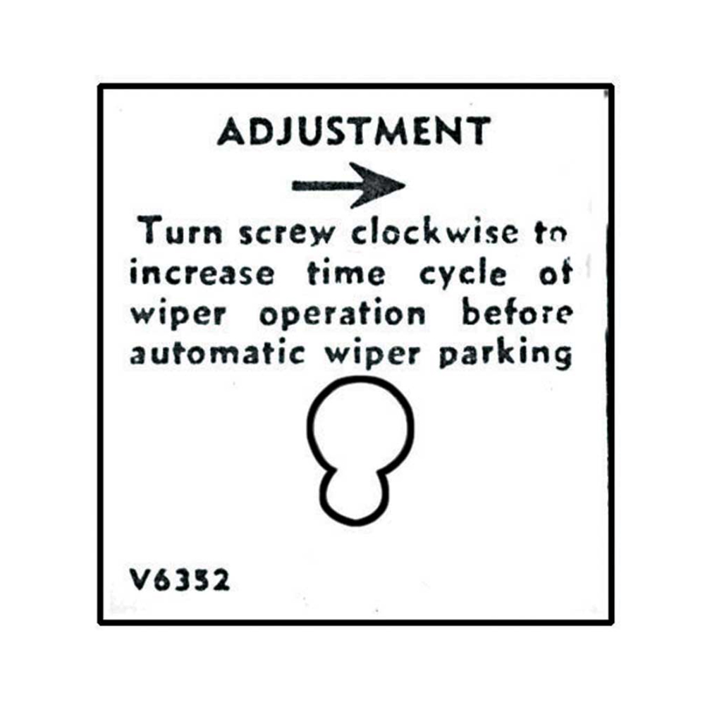 1959 Chevrolet Impala/Caprice/Bel Air DC0218 WINDSHIELD WASHER ADJUSTMENT DECAL | DC1879P