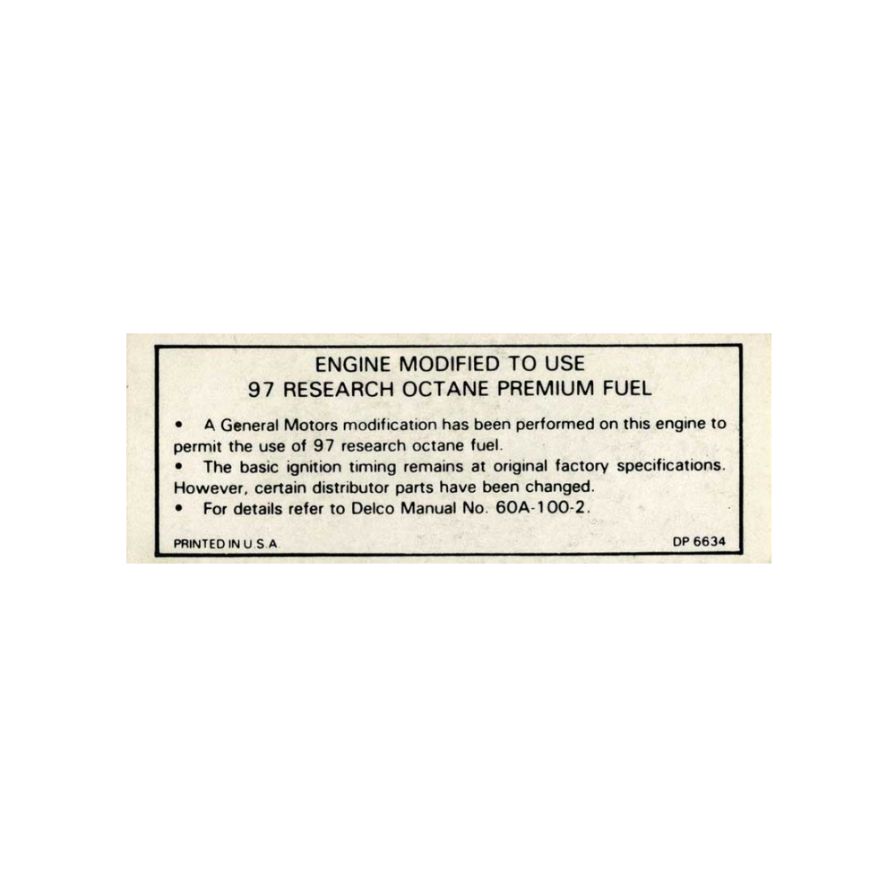 1963 Chevrolet Impala/Caprice/Bel Air DC0890 CAUTION BATTERY DECAL | DC1888P