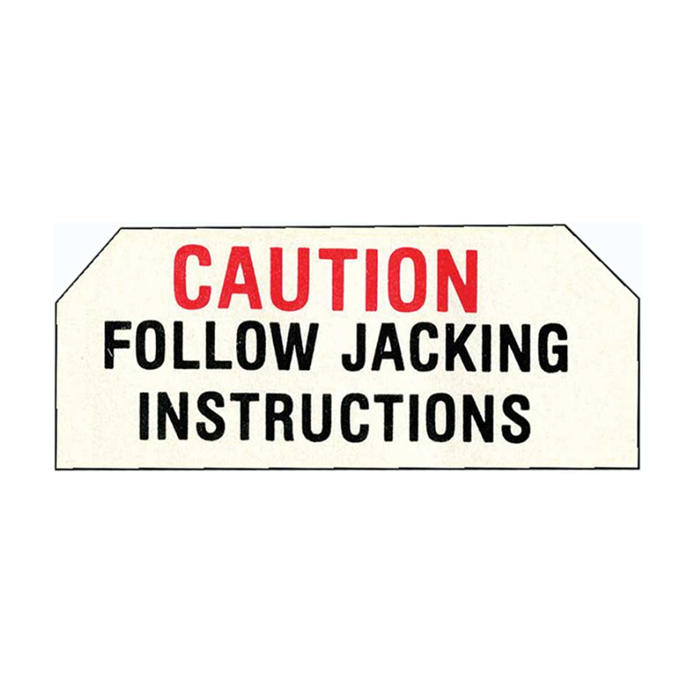 1961 Chevrolet Impala/Caprice/Bel Air DC0684 JACK BASE CAUTION DECAL | DC2143P