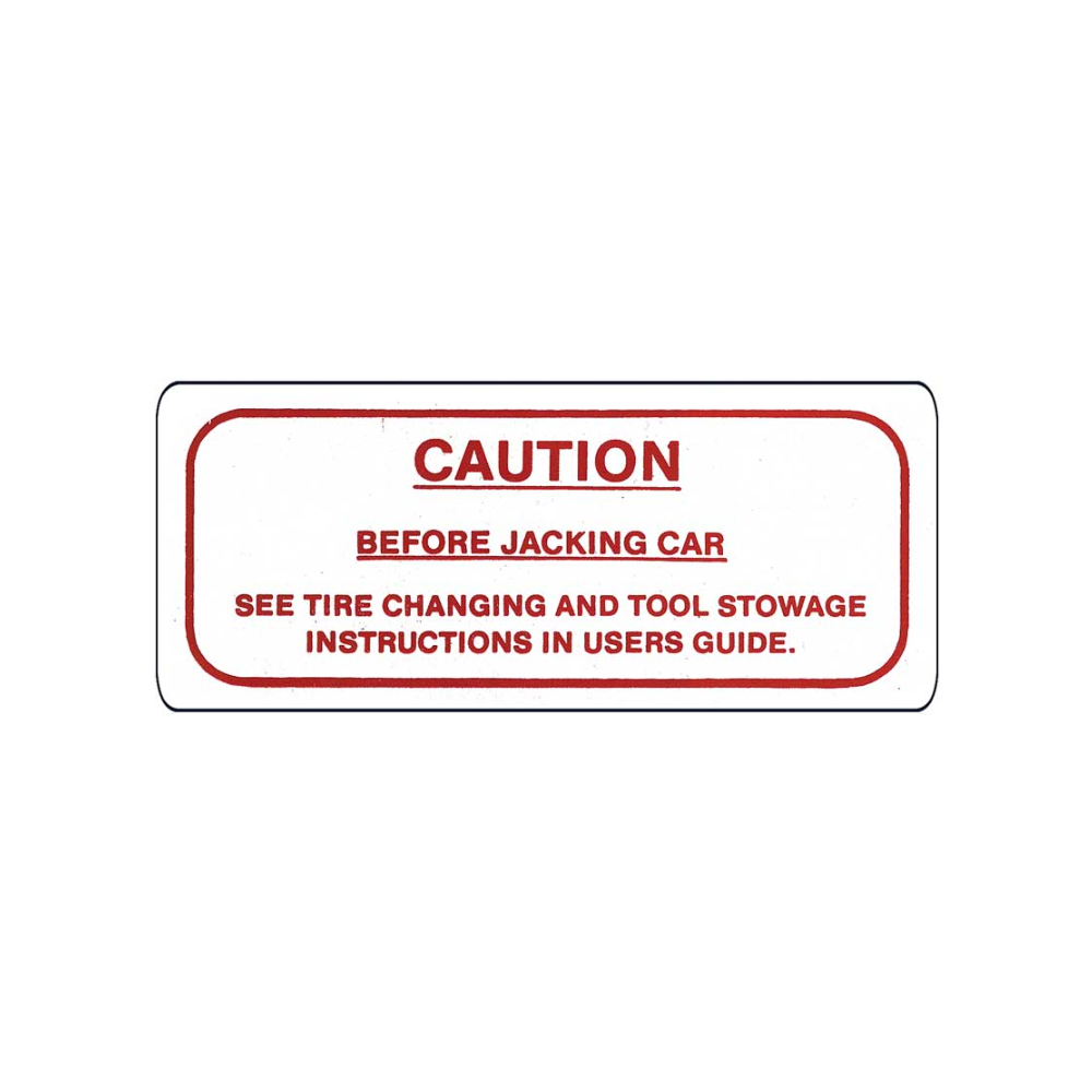 1964 Chevrolet Impala/Caprice/Bel Air DC0320 CAUTION JACK DECAL | DC2149P