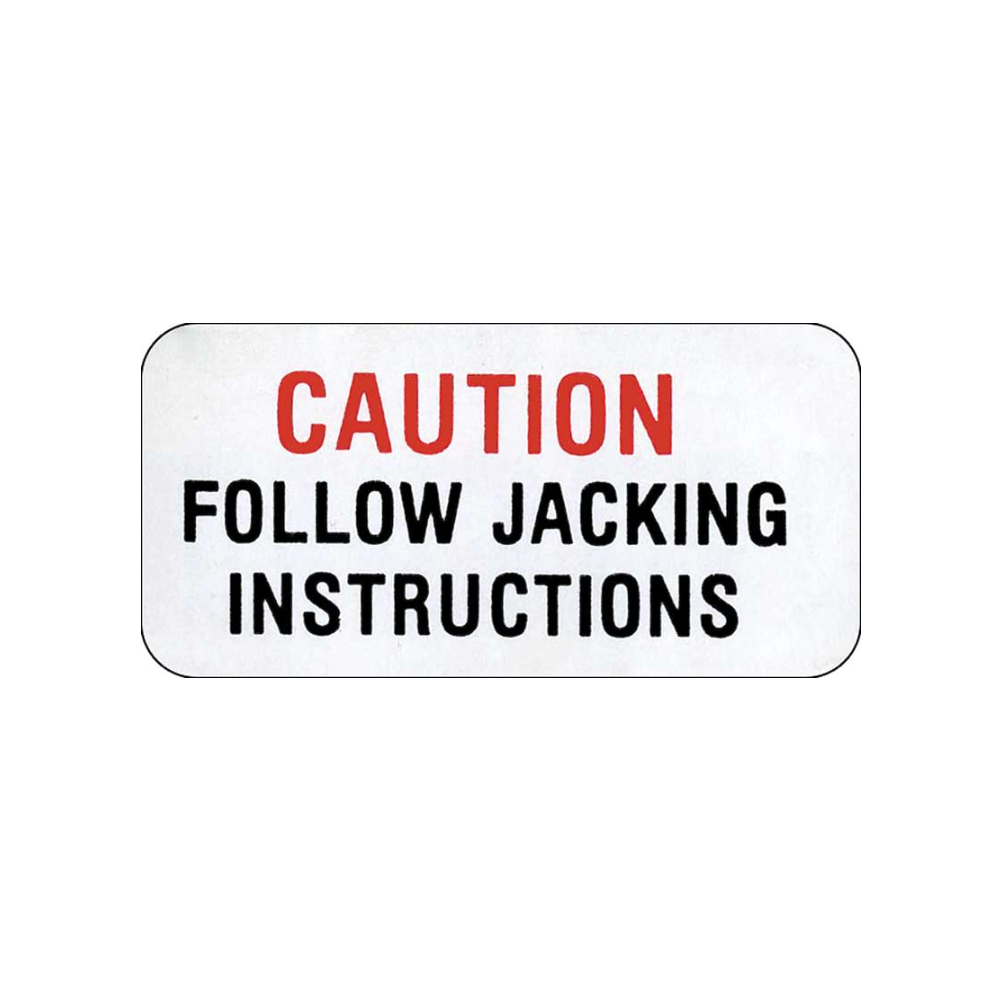 1962 Chevrolet Impala/Caprice/Bel Air DC0869 JACK BASE CAUTION DECAL | DC2150P