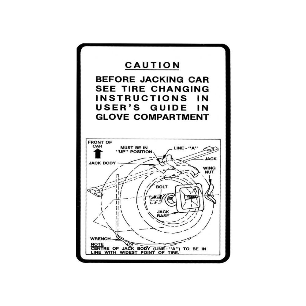 1966 Chevrolet Impala/Caprice/Bel Air DC1007 JACK INSTRUCTION CANADA | DC2163P