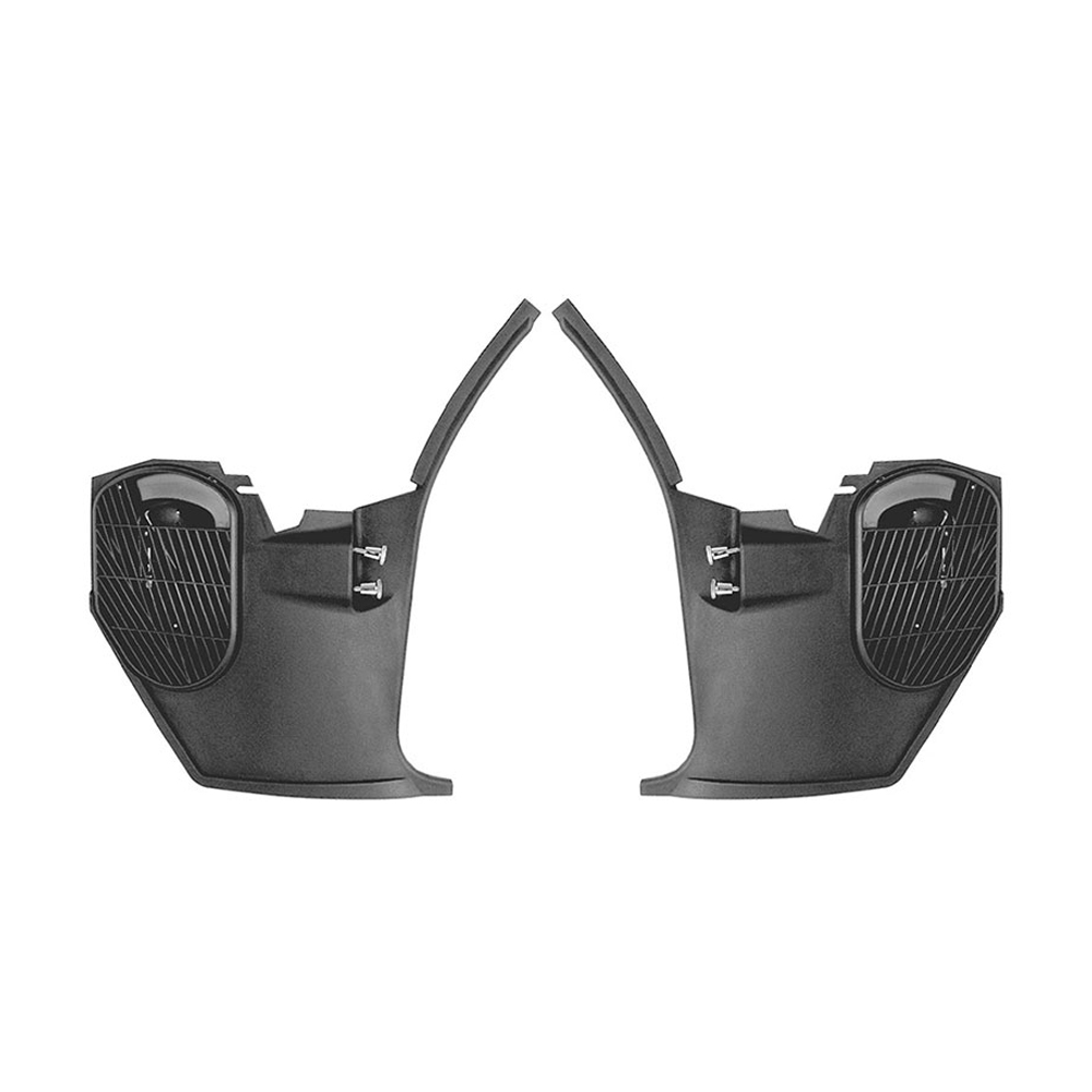 1970 Pontiac GTO/LeMans/Tempest KICK PANELS WITHOUT A/C (2 VENT HANDLE DESIGN - INCLUDES GRILLES, PULL HANDLES & CABLES) BLACK PAINT TO MATCH - PR | IN2979A