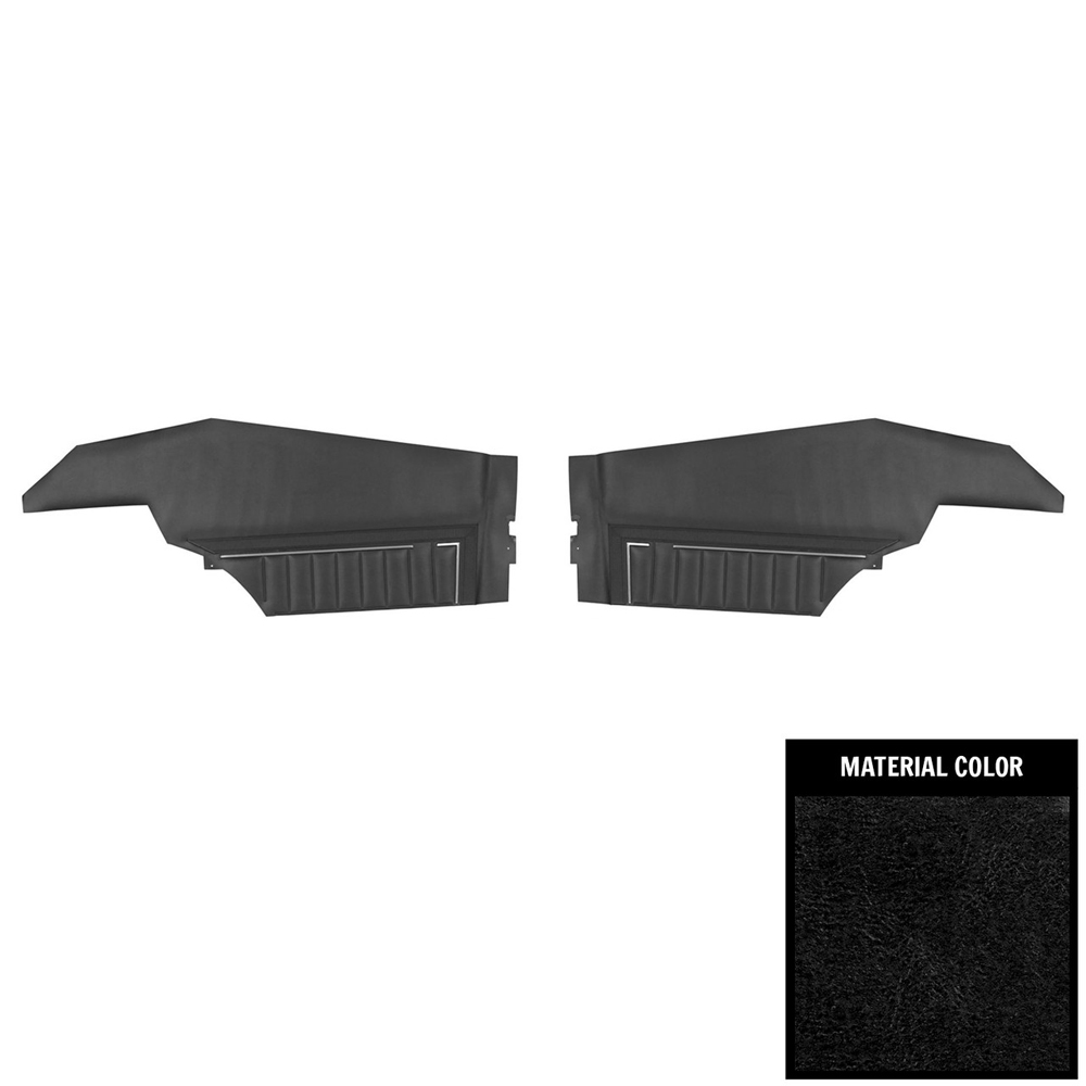 1969 Buick Skylark/GS/Regal/GN REAR QUARTER TRIM PANELS WITH VERTICAL LINES COUPE (PUI UNASSEMBLED) BLACK - PR | IN6459S
