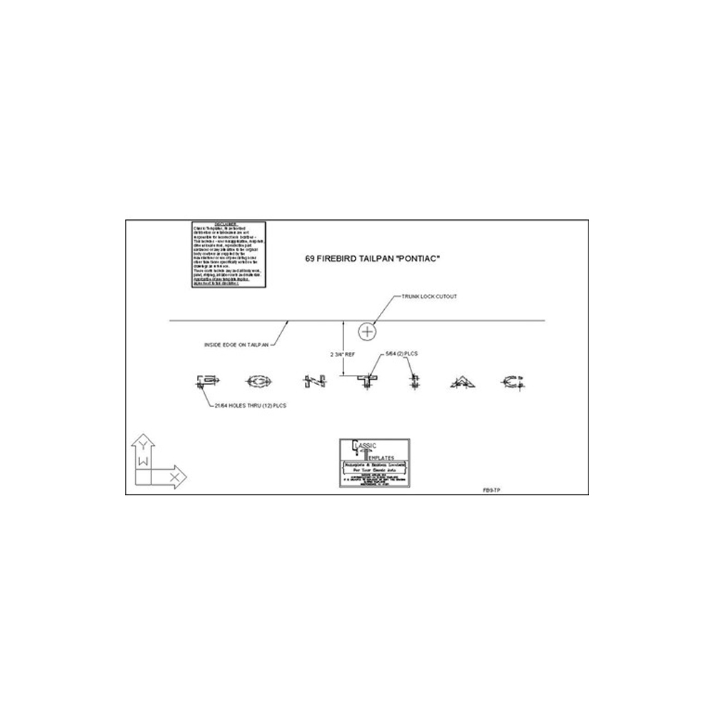 1969 Pontiac Firebird/TransAm TAIL PANEL EMBLEM TEMPLATE (PONTIAC) | EM5302F