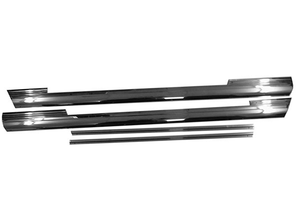 1966 Chevrolet Nova/Chevy II ROCKER PANEL MOLDINGS SS - 4 PIECE SET (2 LOWER ROCKER MOLDINGS AND 2 LOWER DOOR MOLDINGS) FACTORY STYLE SHOW QUALITY HIGH POLISHED ALUMINUM | XP4979N