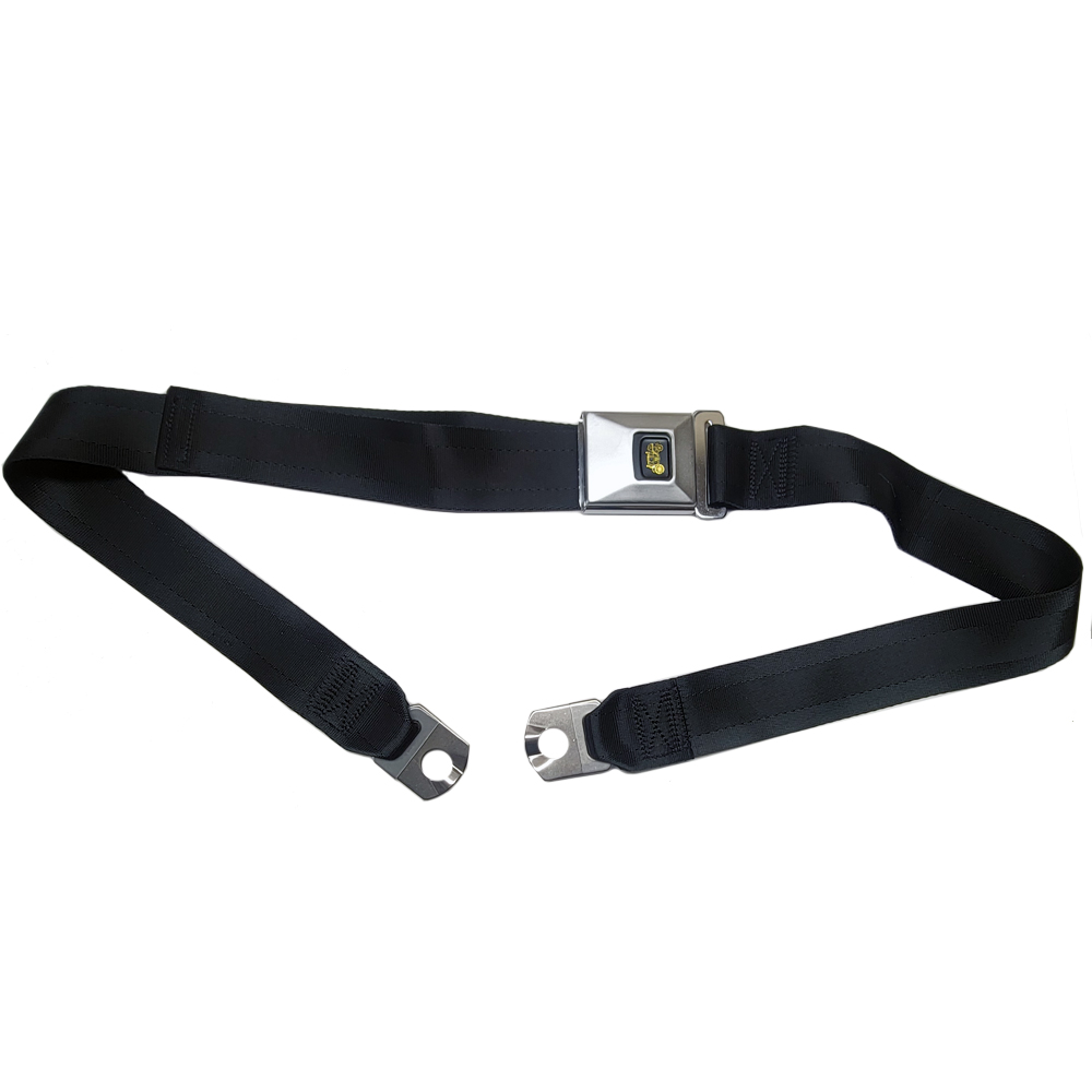 1967 Pontiac GTO/LeMans/Tempest DELUXE REAR LAP BELT W/ CHROME BUCKLE (BLACK) - EA | IN2439Z