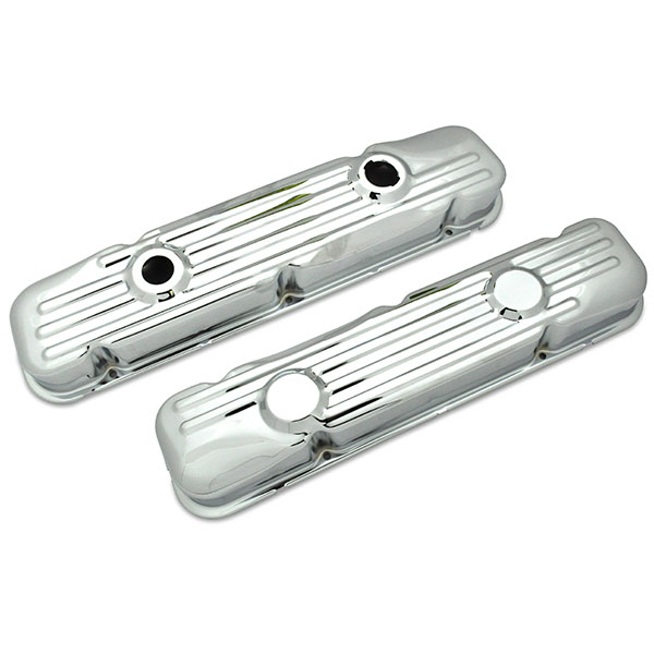 1981 Buick Skylark/GS/Regal/GN RIBBED CHROMED PLATED OE REPRODUCTION, STAMPED STEEL VALVE COVERS 400-430-455 - PR | EN4731S