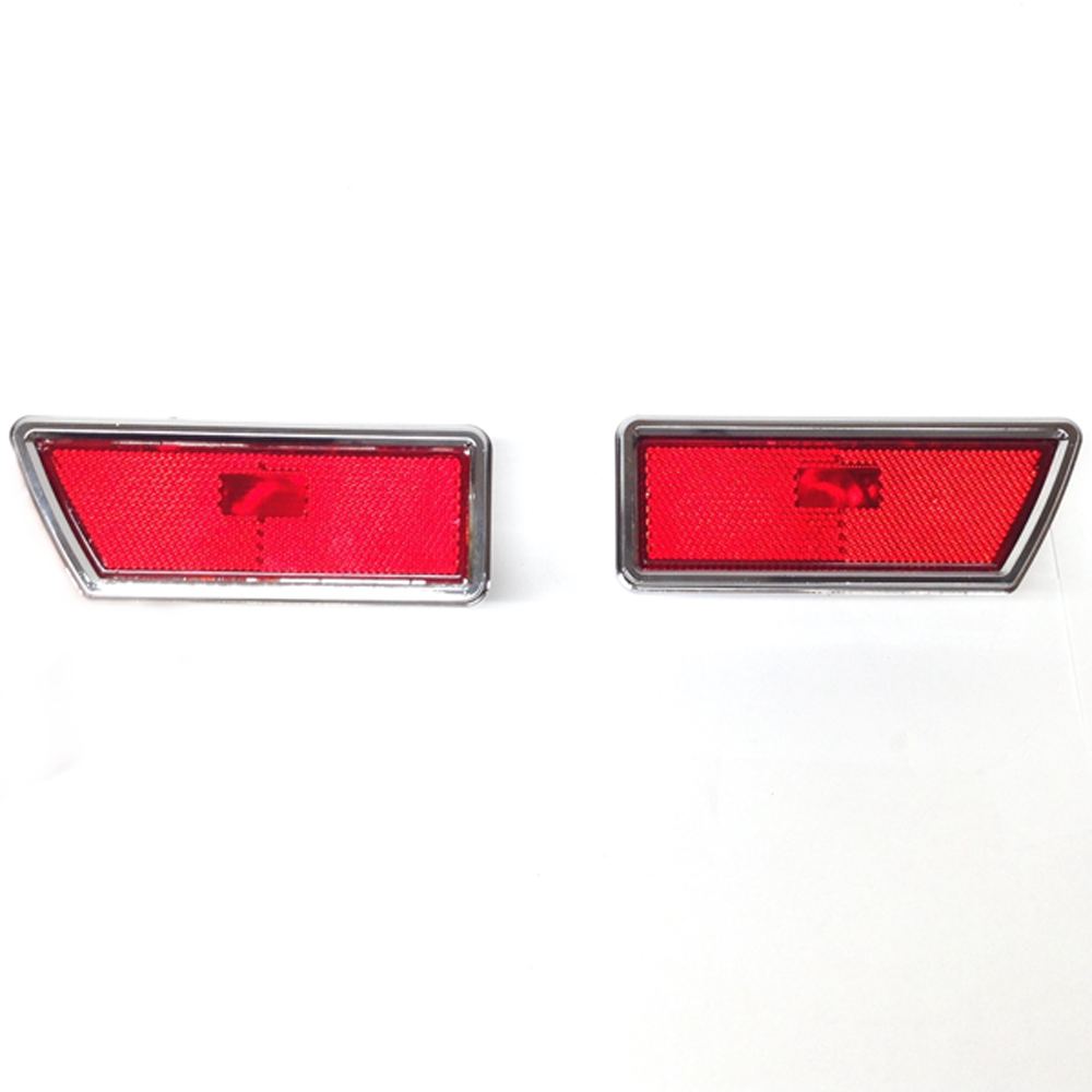 1972 Buick Skylark/GS/Regal/GN QUARTER PANEL SIDE MARKER RED LENS WITH CHROME BEZEL - PR* | XL4738S