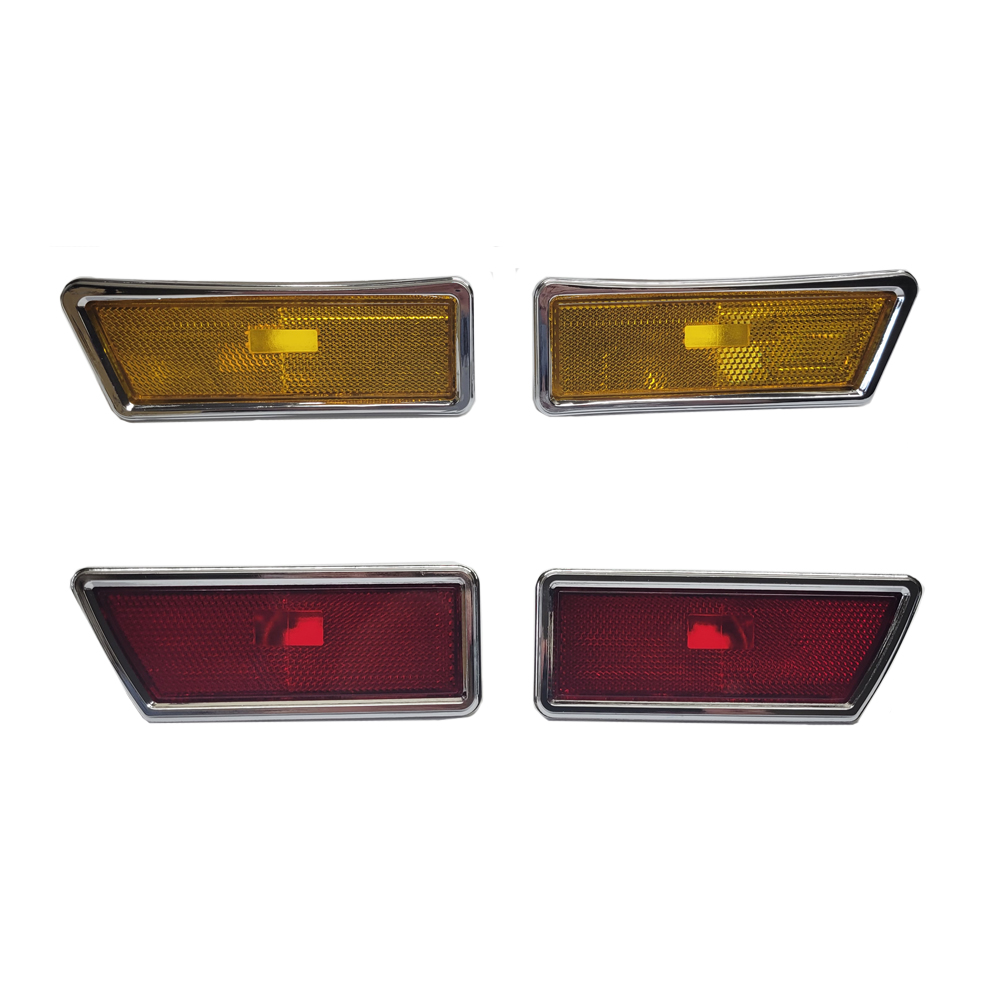 1970 Buick Skylark/GS/Regal/GN SIDE MARKER LENS SET OF FOUR WITH CHROME BEZELS - SET OF 4* | XL4739S