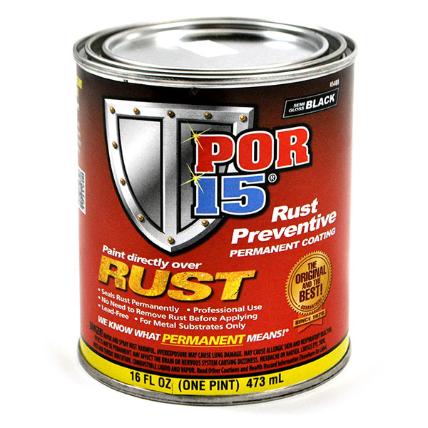 1973 Pontiac GTO/LeMans/Tempest POR 15 RUST PREVENTATIVE PAINT - BLACK SEMI-GLOSS - PINT | PT2001Z