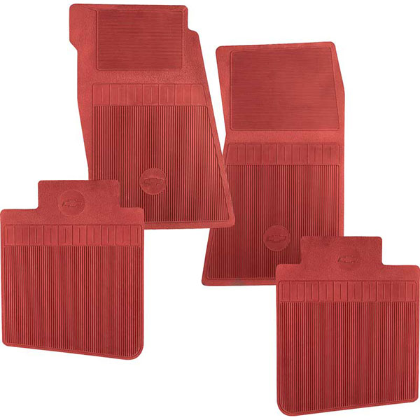 1968 Chevrolet Nova/Chevy II RED FLOOR MAT SET - RUBBER | IN5676C