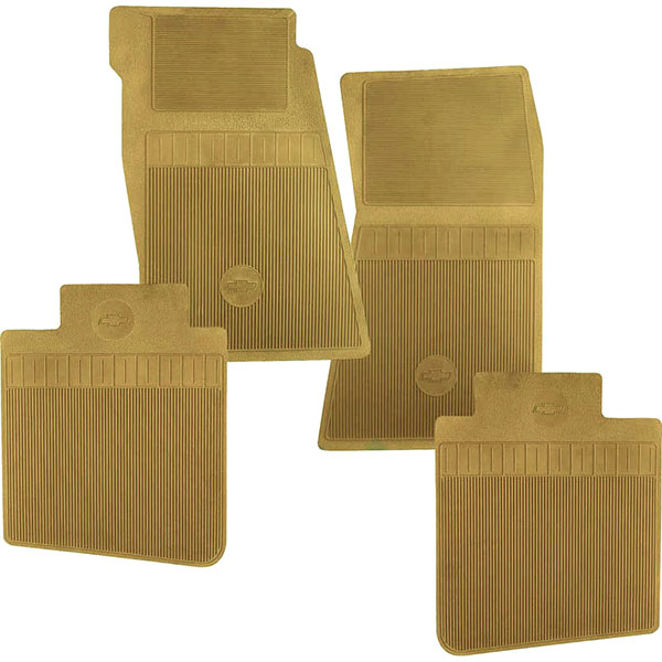 1968 Chevrolet Nova/Chevy II GOLD BOW TIE FLOOR MAT 4 PIECE SET - RUBBER | IN5677C
