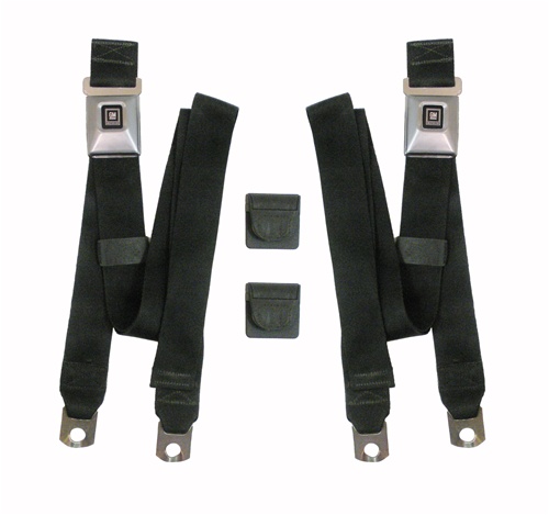 1972 Buick Skylark/GS/Regal/GN NEW DELUXE SHOULDER HARNESSES WITH STAINLESS BUCKLES & BLACK WEBBING (CONVERTIBLE) - PR | IN3323Z