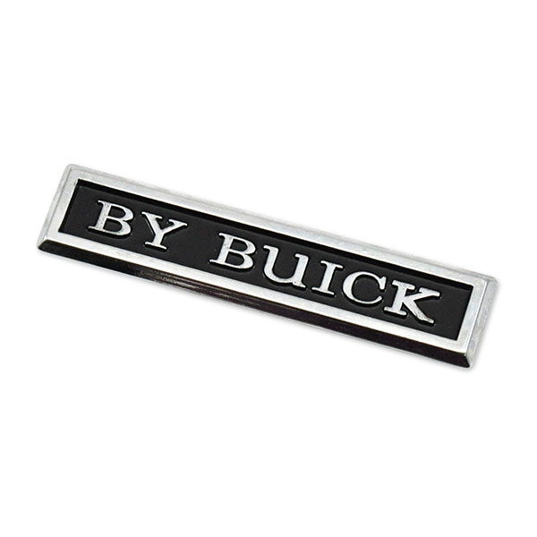 1972 Buick Skylark/GS/Regal/GN TRUNKLID EMBLEM 'BY BUICK' (BLACK RECTANGLE) GM 1378552 | 1378552