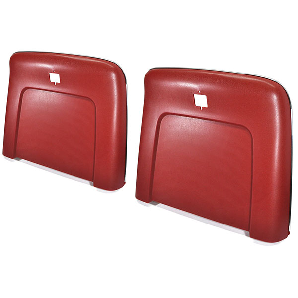 1971 Pontiac GTO/LeMans/Tempest PLASTIC BUCKET SEAT BACKS WITH CENTER BUTTON RELEASE HOLE - INJECTION MOLDED WITH MOLDED CHROME (RED) - PR | IN4393Z