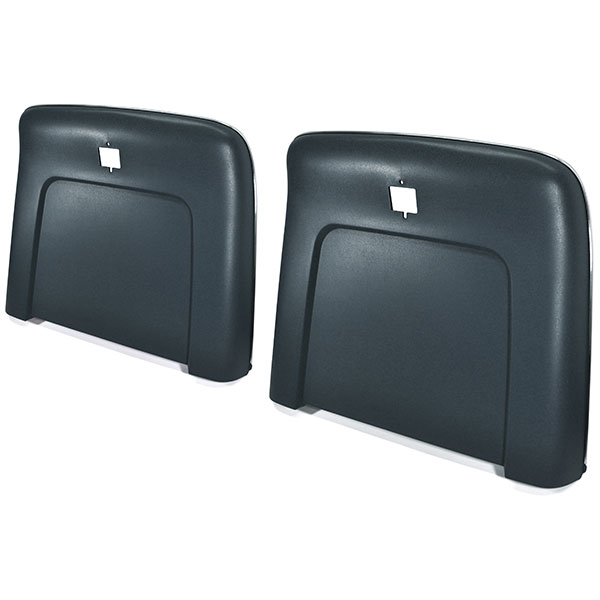 1970 Buick Skylark/GS/Regal/GN PLASTIC BUCKET SEAT BACKS WITH CENTER BUTTON RELEASE HOLE - INJECTION MOLDED WITH MOLDED CHROME (DARK BLUE) - PR | IN4392Z