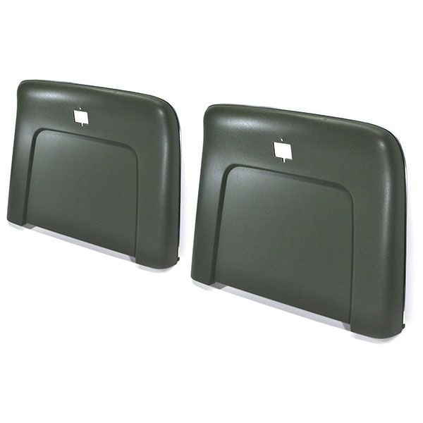 1971 Buick Skylark/GS/Regal/GN PLASTIC BUCKET SEAT BACKS WITH CENTER BUTTON RELEASE HOLE - INJECTION MOLDED WITH MOLDED CHROME (DARK GREEN) - PR | IN5454Z