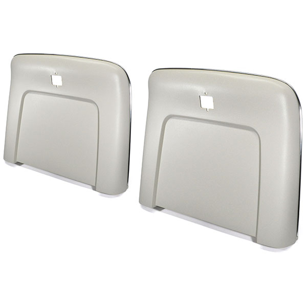 1970 Pontiac GTO/LeMans/Tempest PLASTIC BUCKET SEAT BACKS WITH CENTER BUTTON RELEASE HOLE - INJECTION MOLDED WITH MOLDED CHROME (OFF WHITE) - PR | IN5457Z
