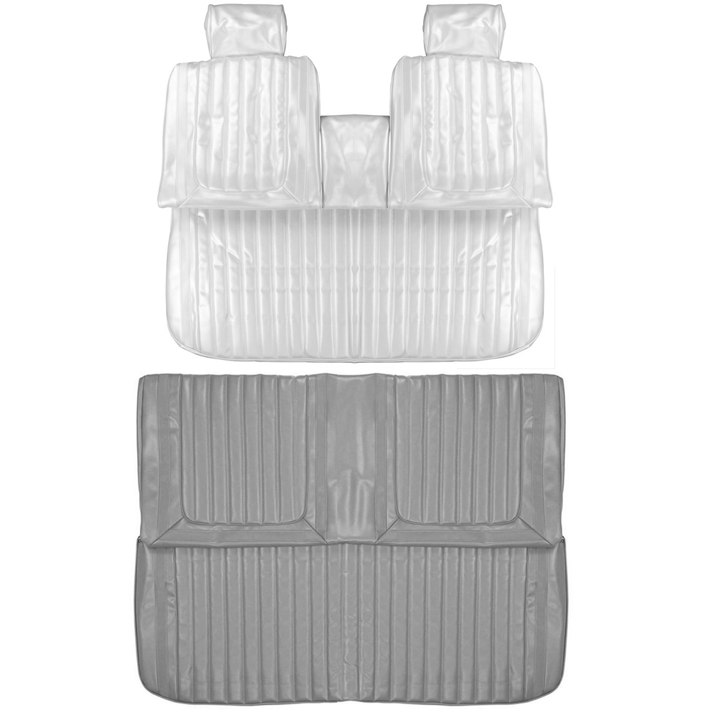 1969 Buick Skylark/GS/Regal/GN PUI SEAT COVERS (VERTICAL PLEATS WITH RAILROAD TRACK BORDER) - FRONT BENCH WITH ARMREST & REAR BENCH COMPLETE SET (COUPE) | IN5051S