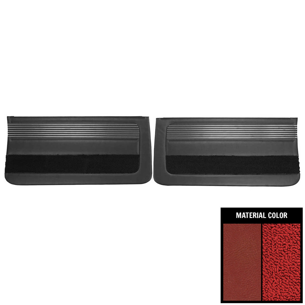 1966 Buick Skylark/GS/Regal/GN FRONT DOOR PANELS (PUI UNASSEMBLED) 2 TONE METALLIC RED - PR | IN5201S