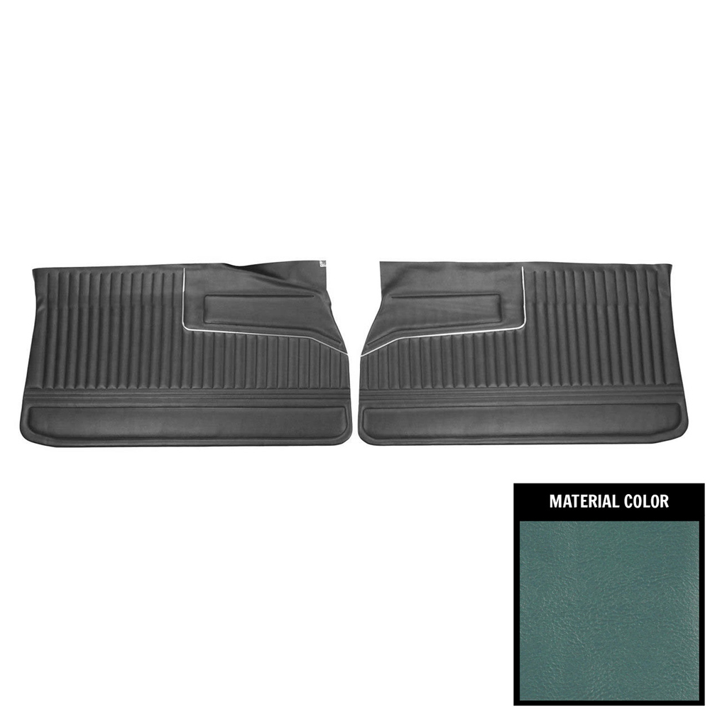 1968 Buick Skylark/GS/Regal/GN FRONT DOOR PANELS BUICK STANDARD (PUI UNASSEMBLED) LIGHT BLUE - PR | IN5228S