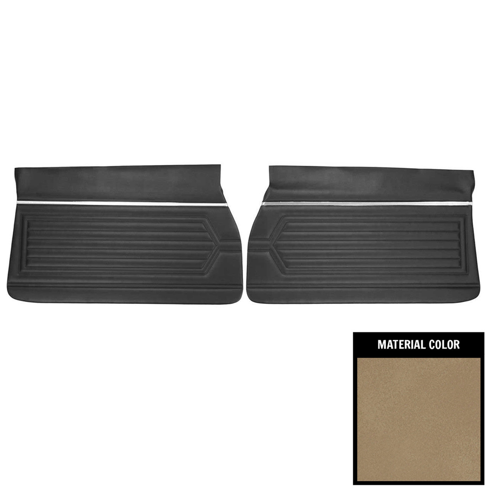 1972 Buick Skylark/GS/Regal/GN FRONT DOOR PANELS STANDARD WITH HORIZONTAL PLEATS (PUI UNASSEMBLED) SANDALWOOD - PR | IN5245S