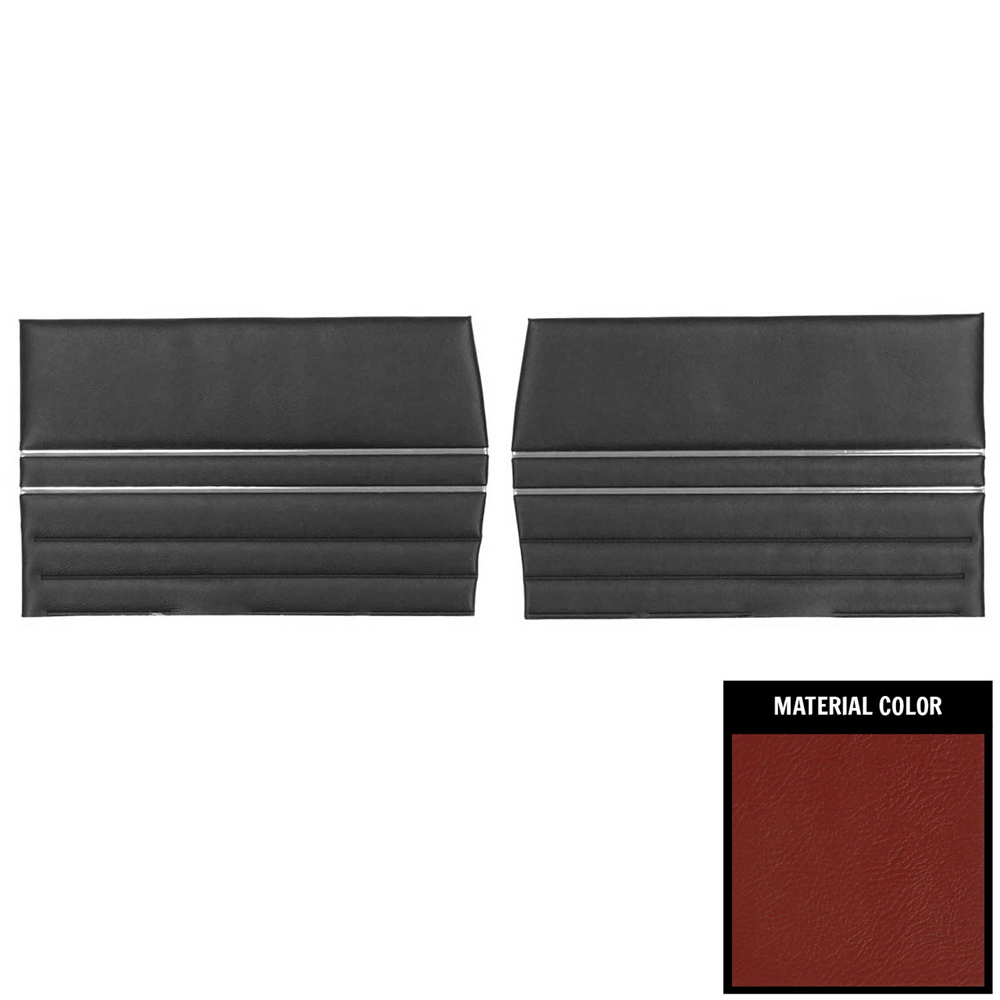 1967 Buick Skylark/GS/Regal/GN REAR QUARTER TRIM PANELS SKYLARK/GS CONVERTIBLE (PUI UNASSEMBLED) RED - PR | IN5266S