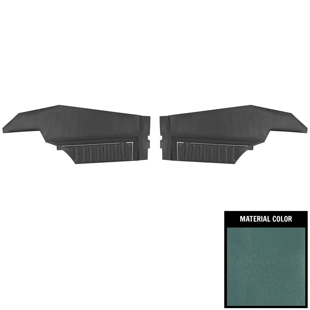 1969 Buick Skylark/GS/Regal/GN REAR QUARTER TRIM PANELS WITH VERTICAL LINES COUPE (PUI UNASSEMBLED) LIGHT BLUE - PR | IN5268S