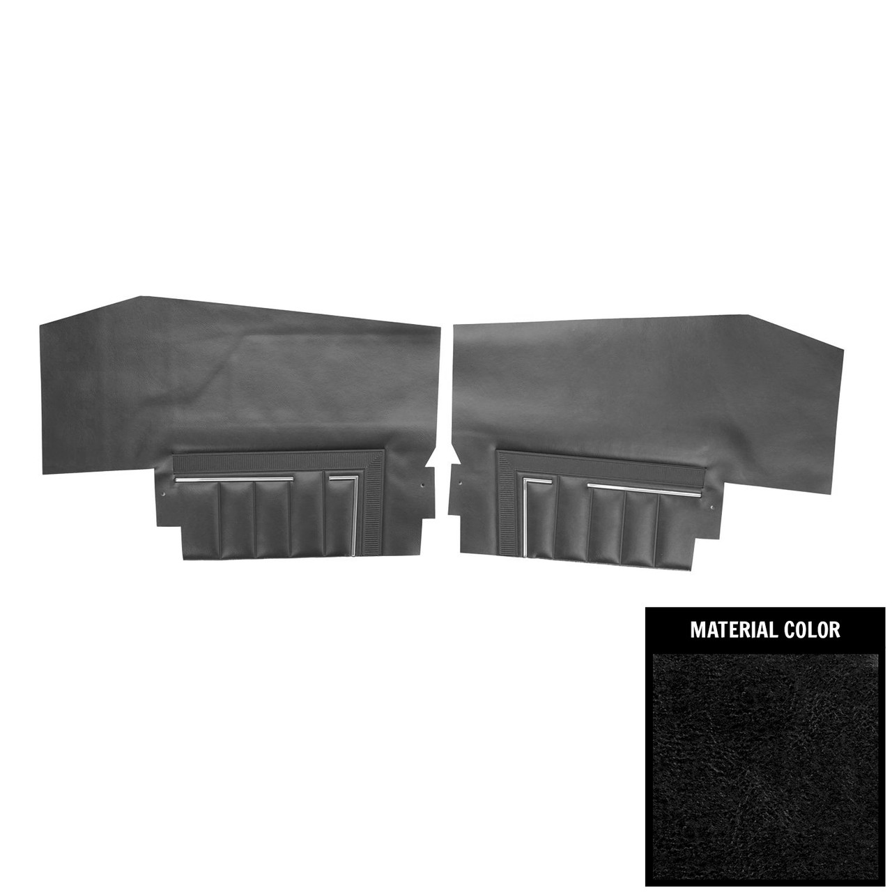 1969 Buick Skylark/GS/Regal/GN REAR QUARTER TRIM PANELS WITH VERTICAL LINES CONVERTIBLE (PUI UNASSEMBLED) BLACK - PR | IN5278S