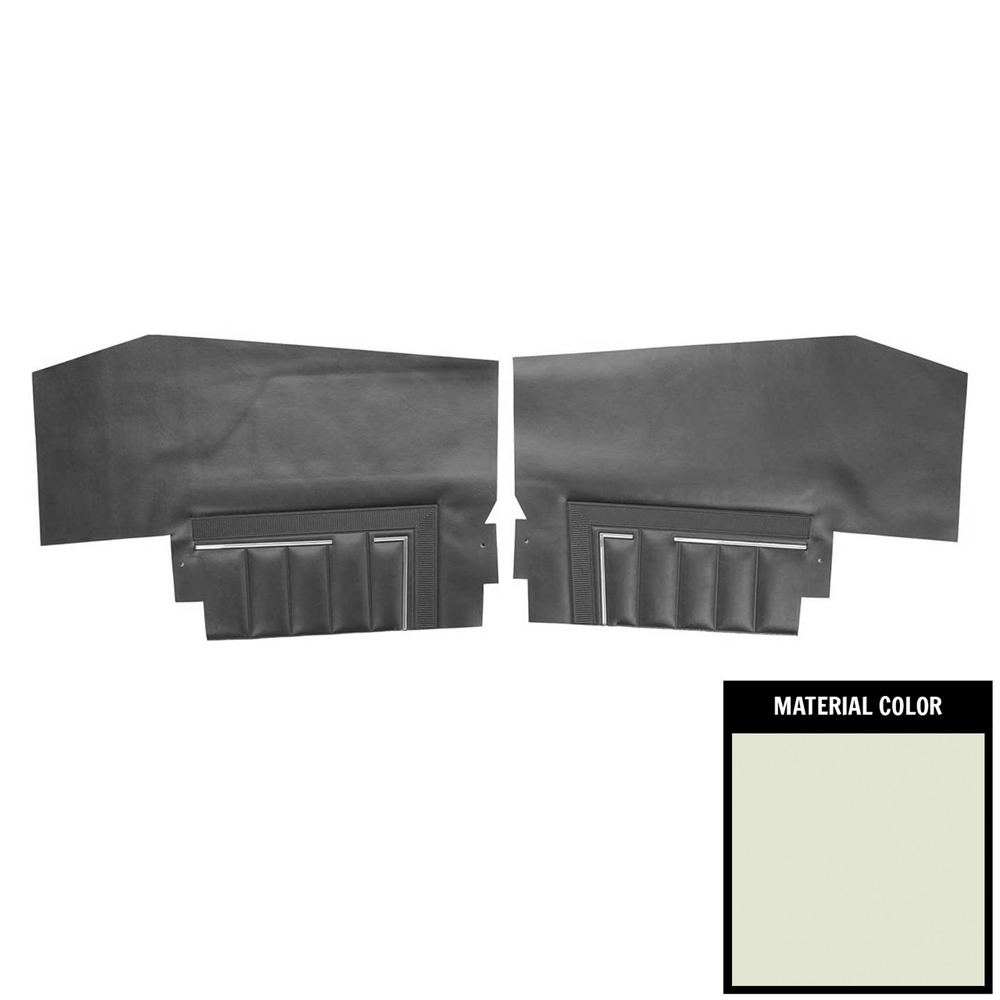 1969 Buick Skylark/GS/Regal/GN REAR QUARTER TRIM PANELS WITH VERTICAL LINES CONVERTIBLE (PUI UNASSEMBLED) FAWN - PR | IN5280S