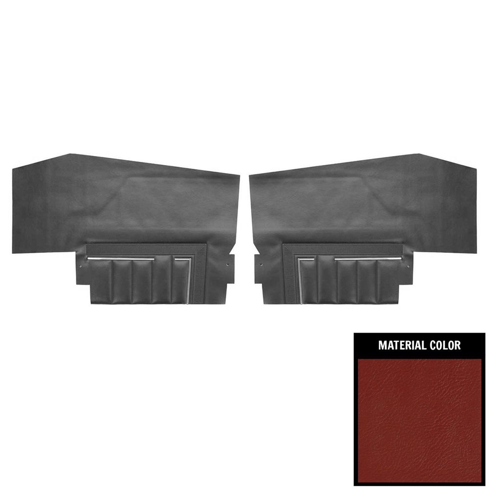 1969 Buick Skylark/GS/Regal/GN REAR QUARTER TRIM PANELS WITH VERTICAL LINES CONVERTIBLE (PUI UNASSEMBLED) RED - PR | IN5290S