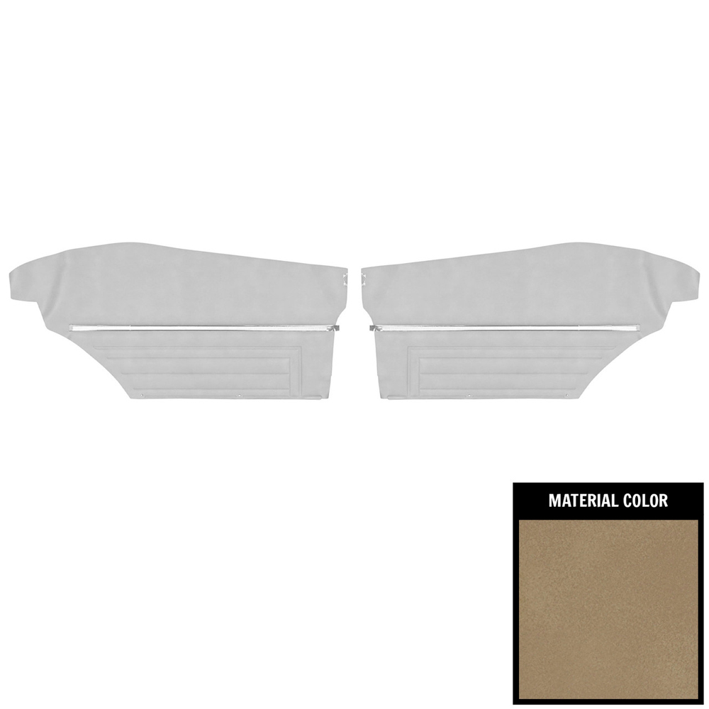 1972 Buick Skylark/GS/Regal/GN REAR QUARTER TRIM PANELS STANDARD WITH HORIZONTAL PLEATS COUPE  - FITS ALL 71 & 72 BENCH WITHOUT CENTER ARMREST MODELS ONLY (PUI UNASSEMBLED) SANDALWOOD - PR | IN5301S