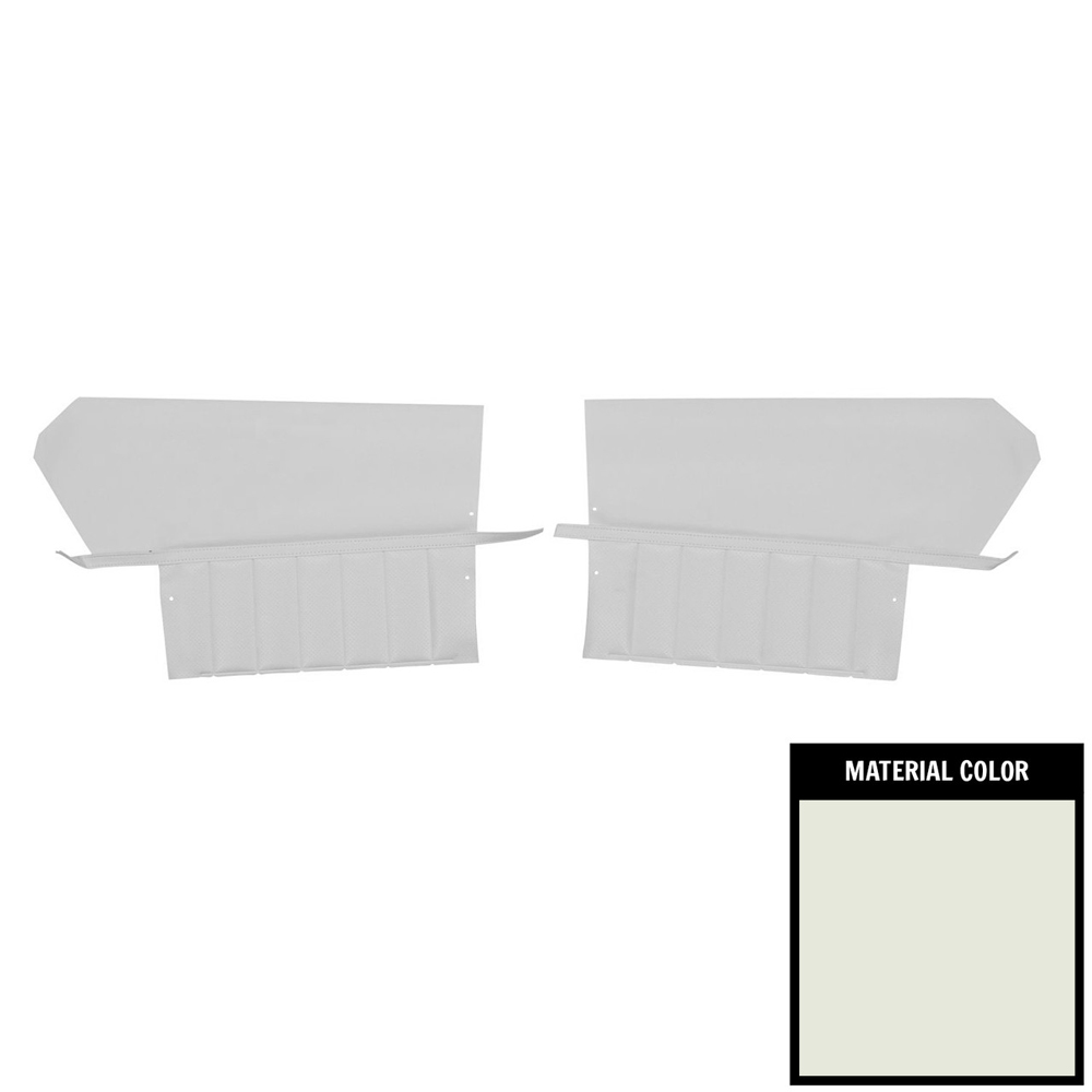 1971 Buick Skylark/GS/Regal/GN REAR QUARTER TRIM PANELS CUSTOM WITH HORIZONTAL ACCENT BANDS & VERTICAL PLEATS (PUI UNASSEMBLED) CONVERTIBLE WHITE - PR | IN5309S