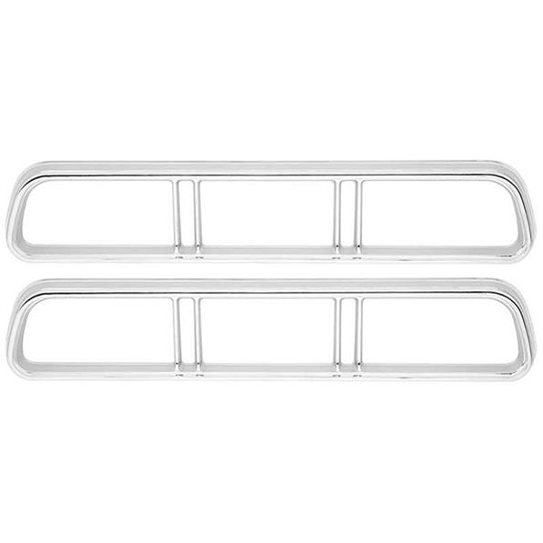 1967 Chevrolet Impala/Caprice/Bel Air TAIL LIGHT BEZELS (EXCEPT WAGON) CHROME WITH SILVER ACCENTS - PR | XL5861P