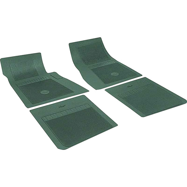 1970 Chevrolet Monte Carlo DARK GREEN FLOOR MAT SET WITH BOW TIE - 4 PIECE RUBBER | IN6235C
