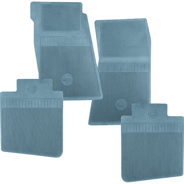 1962 Chevrolet Nova/Chevy II LIGHT BLUE BOW TIE FLOOR MAT 4 PIECE SET - RUBBER | IN6528C