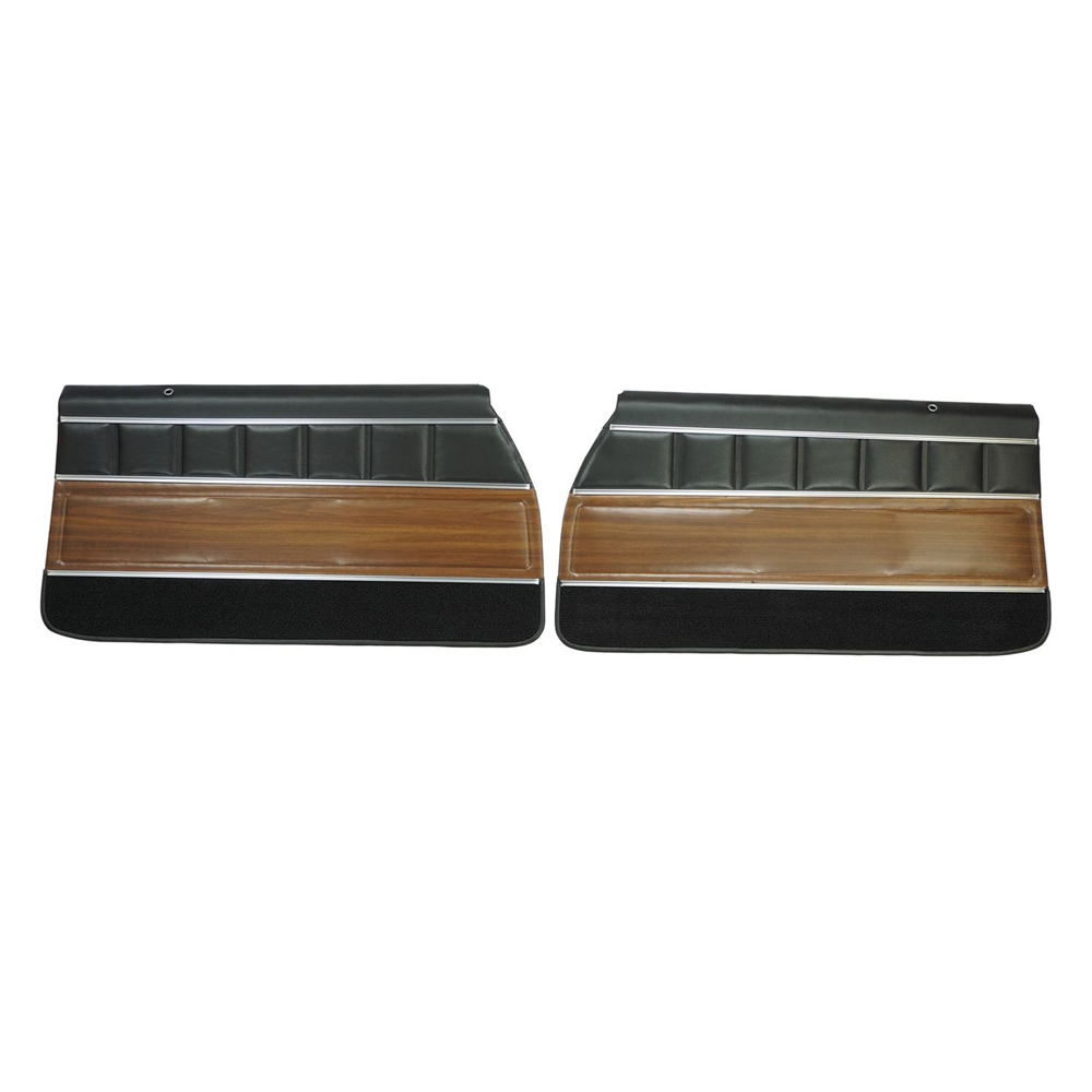 1972 Buick Skylark/GS/Regal/GN FRONT DOOR PANELS CUSTOM WITH VERTICAL PLEATS & WOODGRAIN AVAILABLE ON BUCKET SEAT & BENCH WITH CENTER ARMREST MODELS (PUI ASSEMBLED) - PR | IN5478S