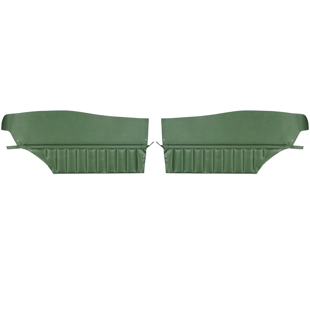 1972 Buick Skylark/GS/Regal/GN REAR QUARTER TRIM PANELS CUSTOM WITH HORIZONTAL ACCENT BANDS & VERTICAL PLEATS (PUI UNASSEMBLED) COUPE DARK GREEN - PR | IN5481S