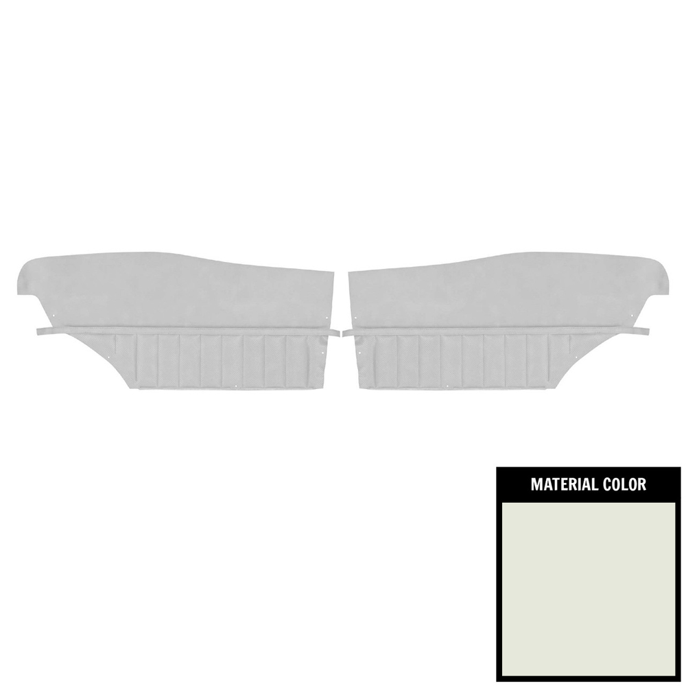 1972 Buick Skylark/GS/Regal/GN REAR QUARTER TRIM PANELS CUSTOM WITH HORIZONTAL ACCENT BANDS & VERTICAL PLEATS (PUI UNASSEMBLED) COUPE WHITE - PR | IN5487S
