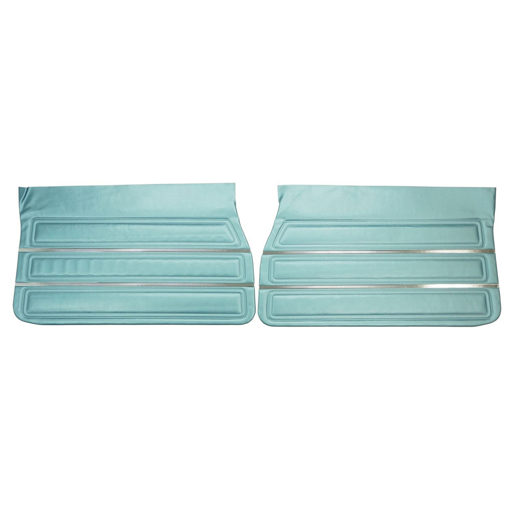 1969 Buick Skylark/GS/Regal/GN FRONT DOOR PANELS WITH 3 WIDE HORIZONTAL PLEATS FOR GS350 (PUI UNASSEMBLED) LIGHT BLUE - PR | IN5515S