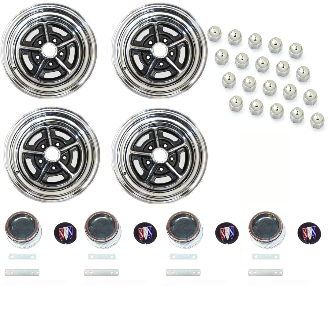 1969 Buick Skylark/GS/Regal/GN 15-8 GS WHEEL SET (INCLUDES 4 WHEELS, 4 CAPS WITH 