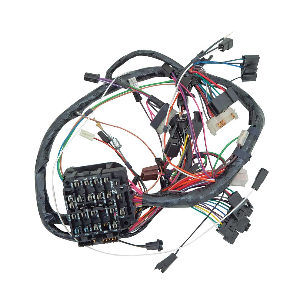 1978 Pontiac Firebird/TransAm DASH HARNESS, WITH RALLY GAUGES, DIGITAL CLOCK RADIO, AND ELECTRIC REAR WINDOW DEFOGGER (NOTE: HAS PUSH IN LAMP SOCKET FOR HEATER CONTROL INDICATOR LAMP (EARLY 1978) | FB86026
